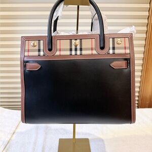 Classic Black and Tan Burberry Checkered Bag